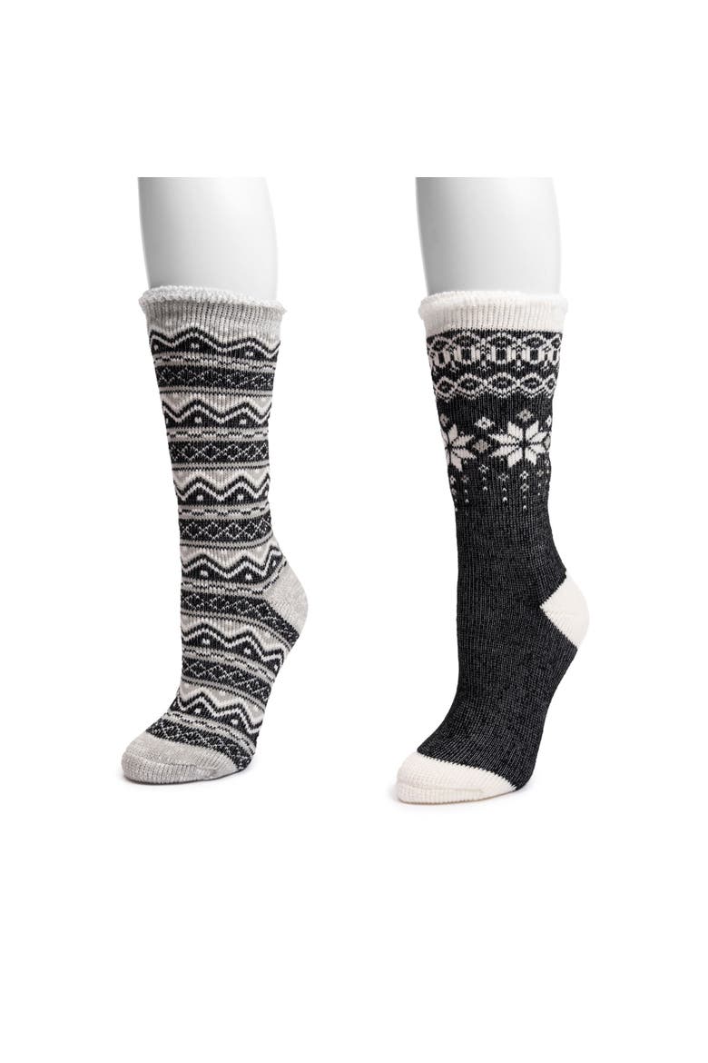 Women's 2 Pair Pack Tall Heat Retainer Boot Socks, Alternate, color, Ebony