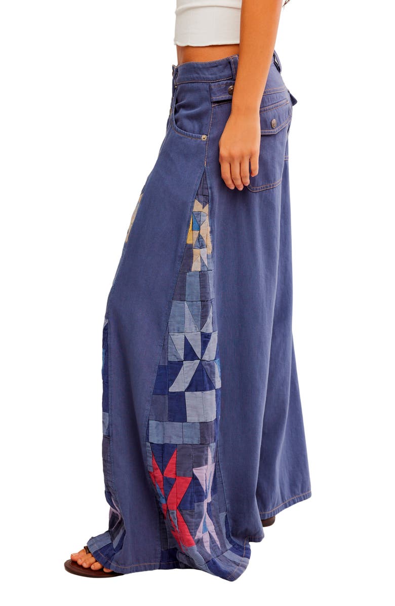 Free People Kalediscope Wide Leg Jeans, Alternate, color, Starry Night
