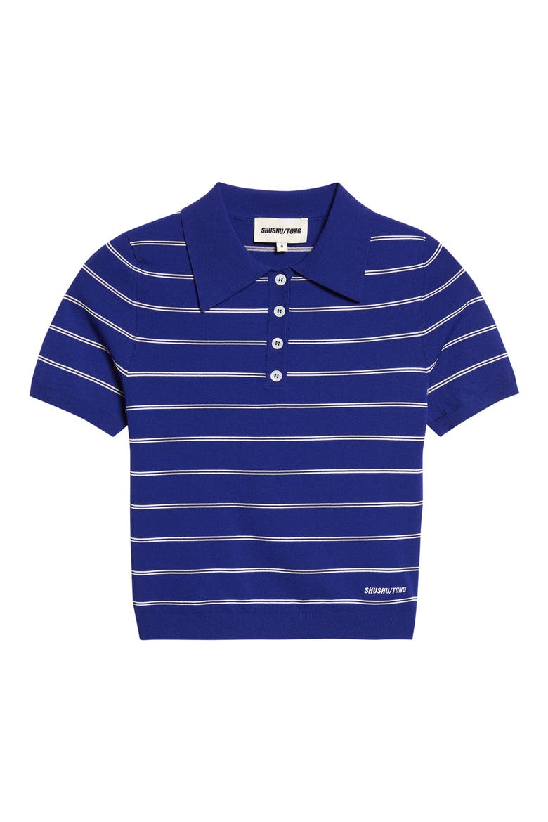 Stripe Polo, Alternate, color, NAVY BLUE