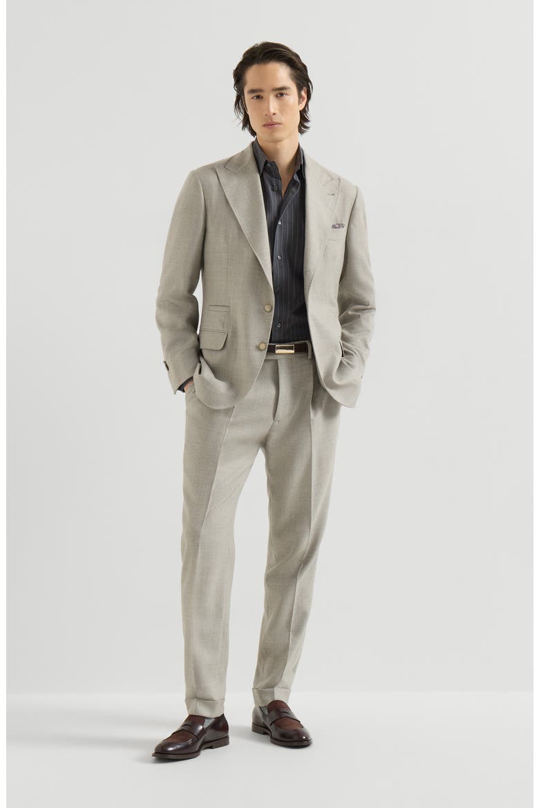 Double pinstripe cotton shirt with Italian collar and chest pocket, Alternate, color, Dark Grey
