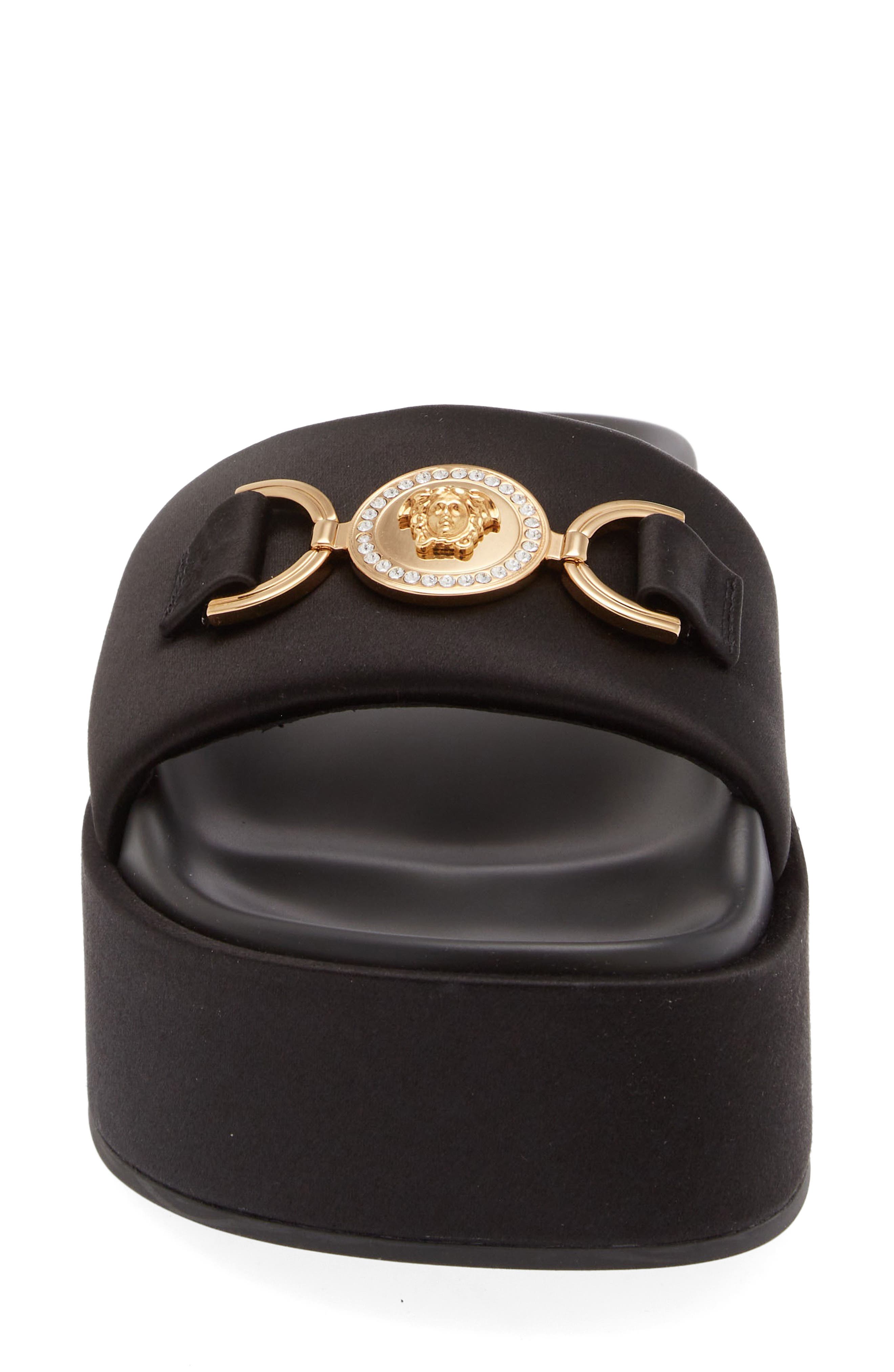 Versace Medusa Platform Slide Sandal, Alternate, color, 
