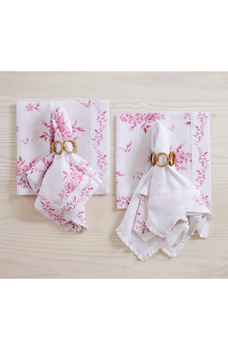 Solino Home Linen Dinner Napkins - Jolie Fleur, 20" x 20", Alternate, color, 