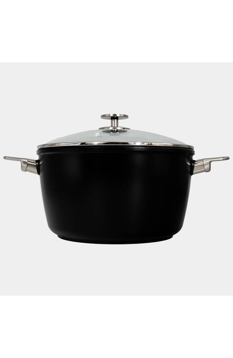 Swiss Diamond CHD Nonstick Stock Pot with Glass Lid, 5.5 qt, Alternate, color, Black