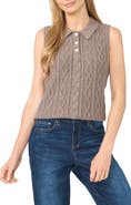 CeCe Cable Collar Sweater Vest