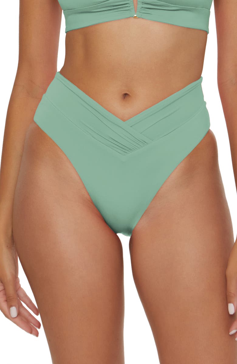 Becca Color Code High Waist Bikini Bottoms, Main, color, Mineral