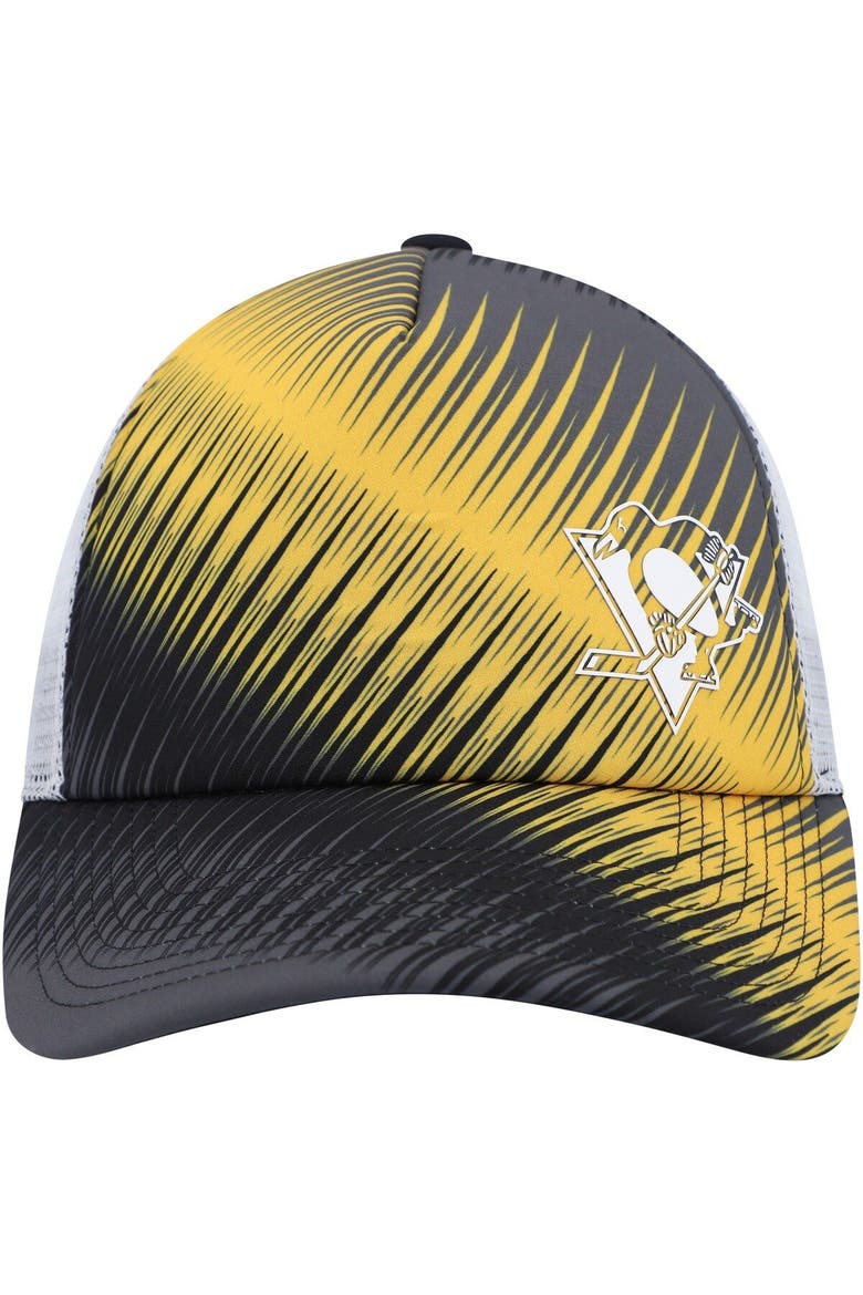 Women's adidas Black/White Pittsburgh Penguins Graphic Foam Trucker Snapback Hat, Alternate, color, Black
