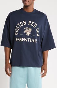 Fear of God Essentials x MLB Boston Red Sox Merch Cotton Graphic T-Shirt