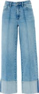 Bayeas Cuffed Seamed High Waist Wide Leg Jeans
