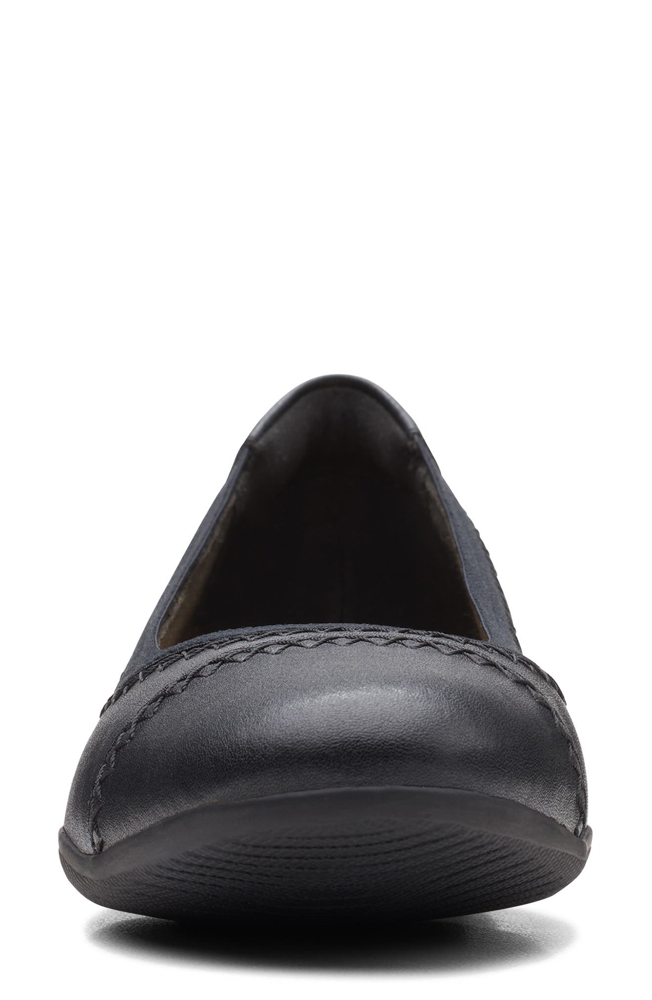 Sara Bay Flat - Wide Width Available, Alternate, color, BLACK LEATHER