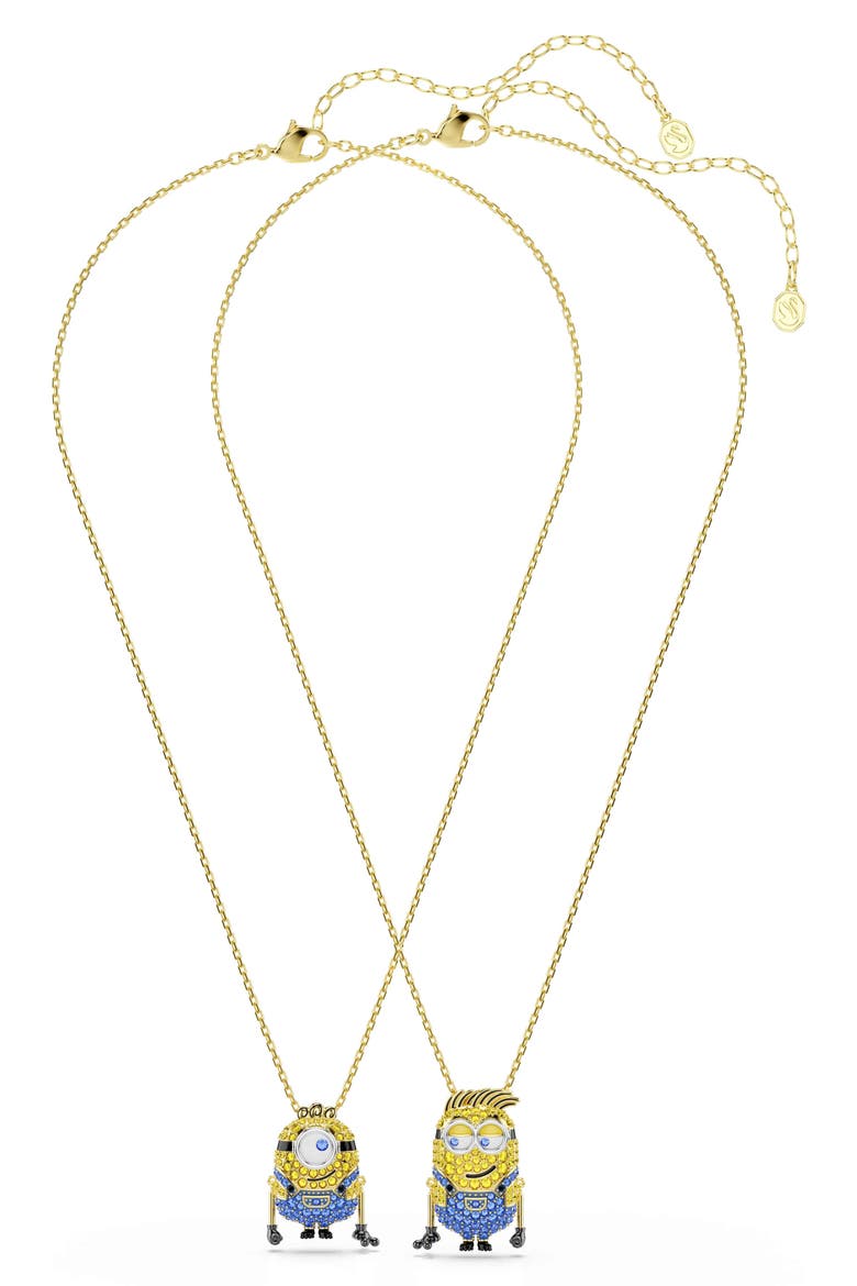 Set of 2 Minion Best Friend Necklaces, Alternate, color, GOLD/ MULTI