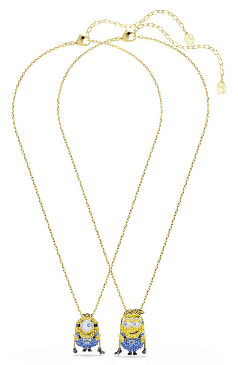 Swarovski Set of 2 Minion Best Friend Necklaces, Alternate, color, Gold/ Multi