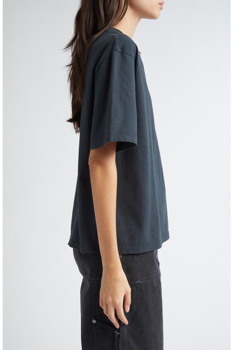 Crystal Embellished Cotton T-Shirt, Alternate, color, WASHED BLACK