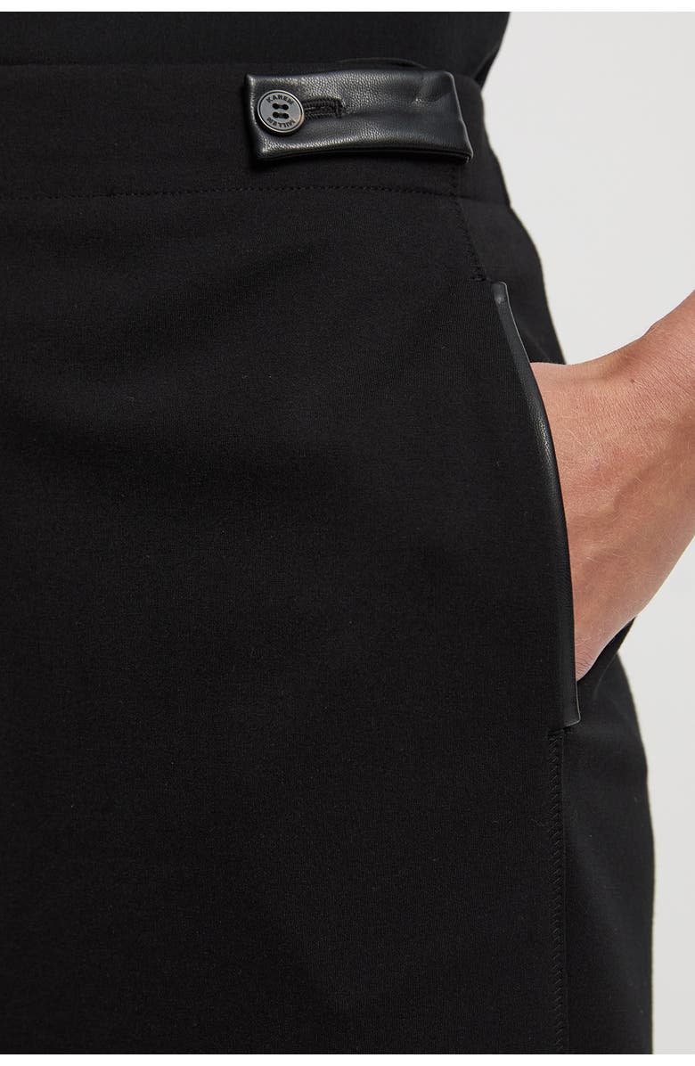 Karen Millen Ponte PU Pencil Skirt, Alternate, color, Black