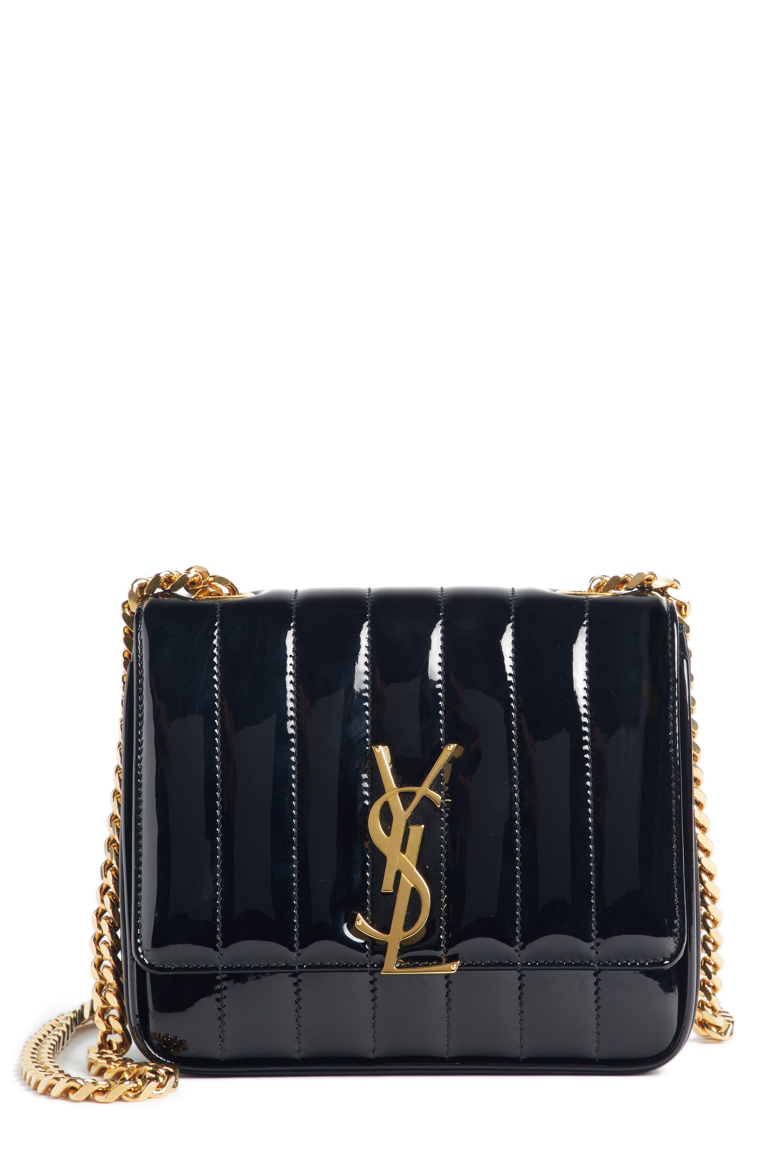 Saint Laurent Small Vicky Patent Leather Crossbody Bag, Main, color, 