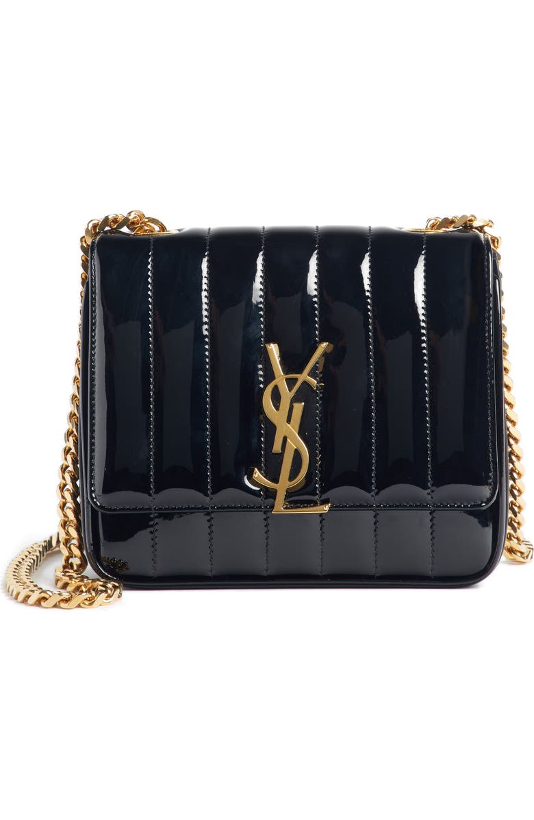 Saint Laurent Small Vicky Patent Leather Crossbody Bag, Main, color,