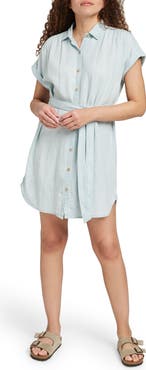 Faherty Breeze Belted Chambray Shirtdress
