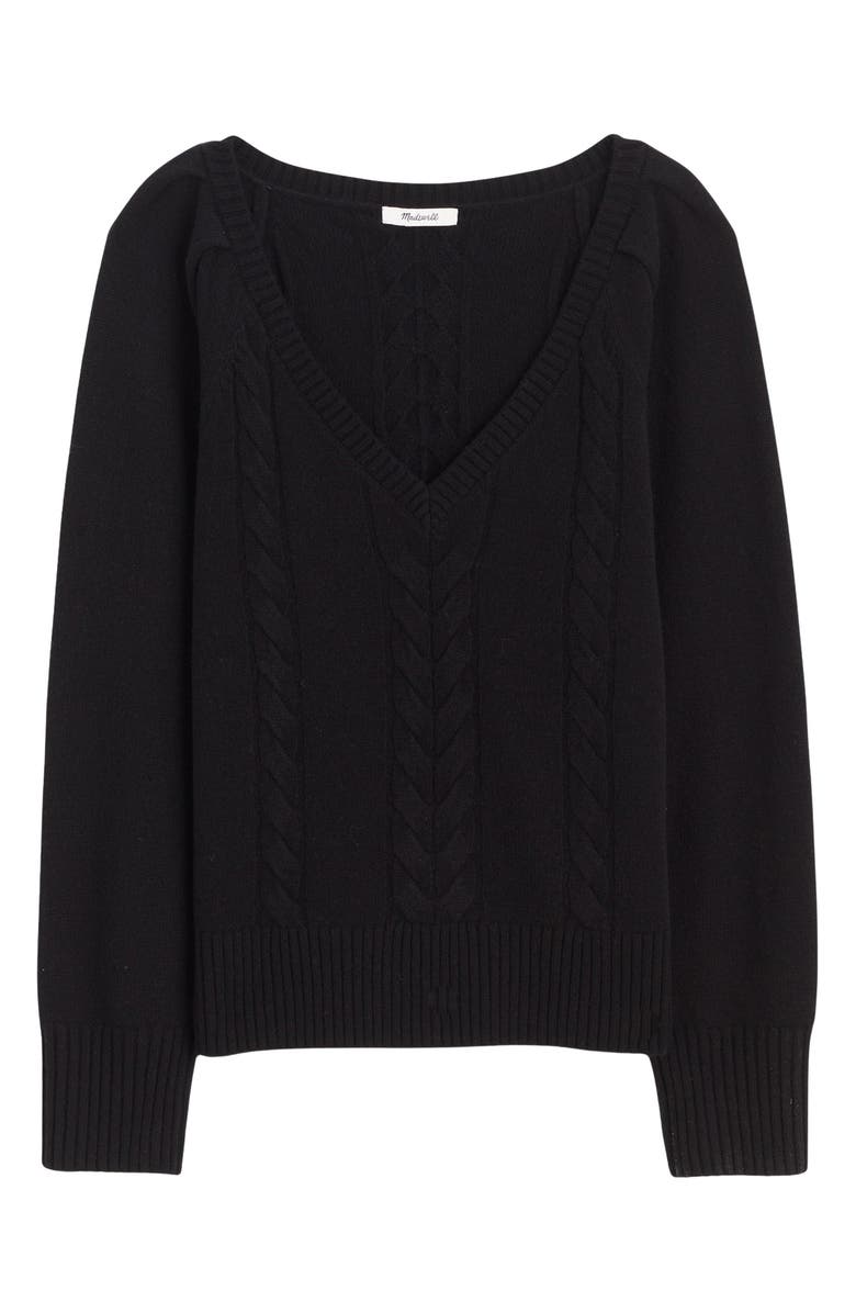 Madewell V-Neck Merino Wool Sweater, Main, color, Black