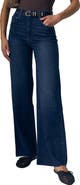 LE JEAN High Waist Wide Leg Column Jeans
