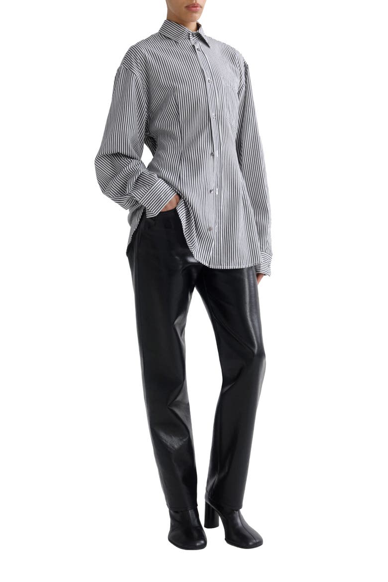 Cinch Solene Striped Shirt, Alternate, color, SOLENE STRIPE BLACK WHITE MINI