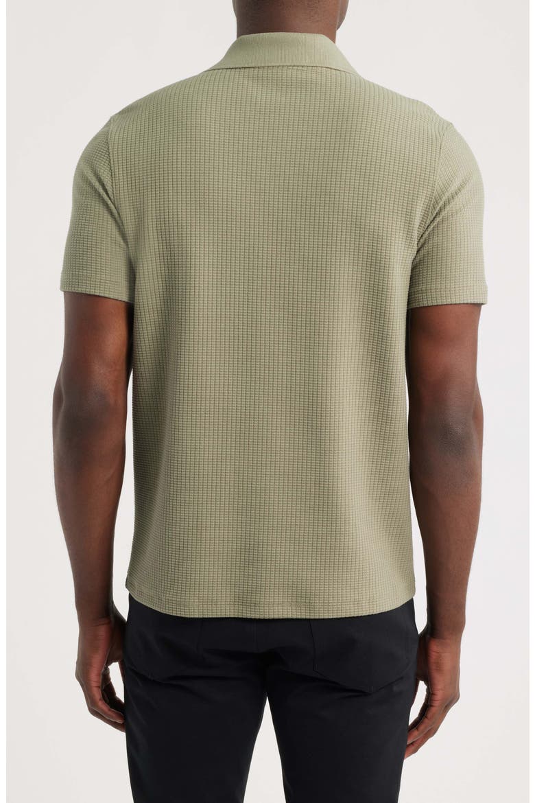 Grid Waffle Knit Button-Up Shirt, Alternate, color, SAGE