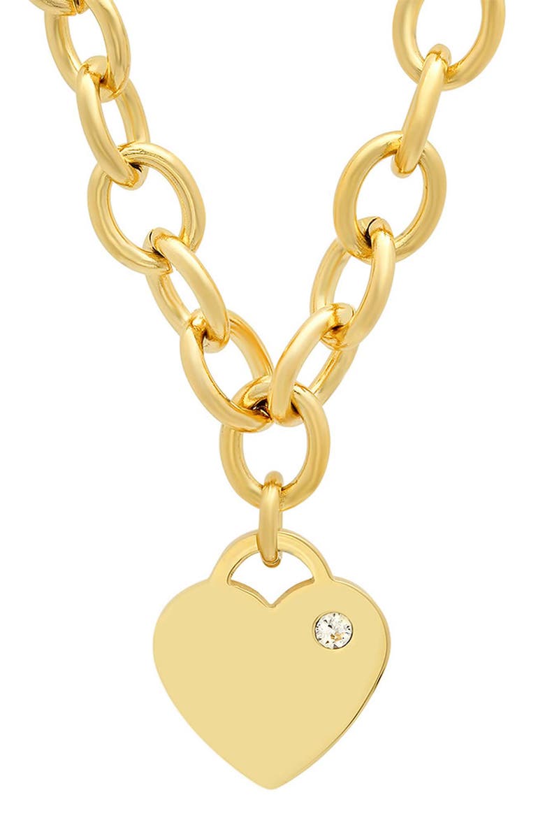 18k Gold Plated Heart Pendant Necklace, Main, color, GOLD