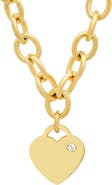 STEELTIME 18k Gold Plated Heart Pendant Necklace