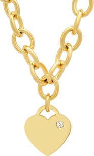 STEELTIME 18k Gold Plated Heart Pendant Necklace