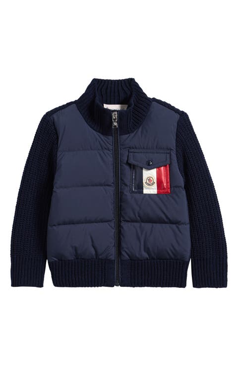 Kids' Quilted Down & Wool Blend Cardigan