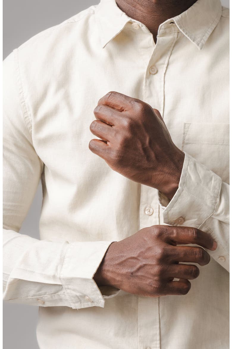 Long Sleeve Solid Linen Shirt, Alternate, color, Sand Linen