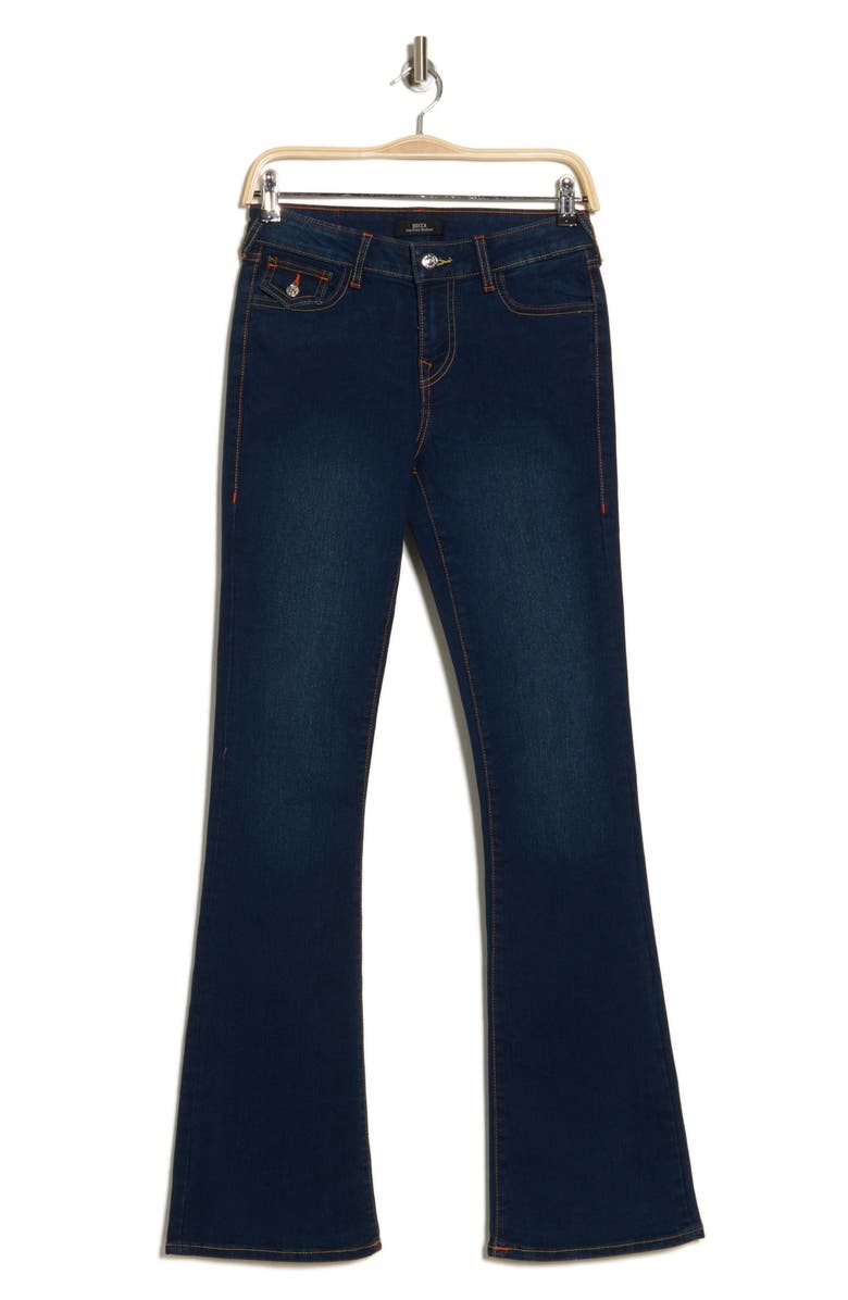 True Religion Becca Snap Flap Flare Leg Jeans, Alternate, color, 