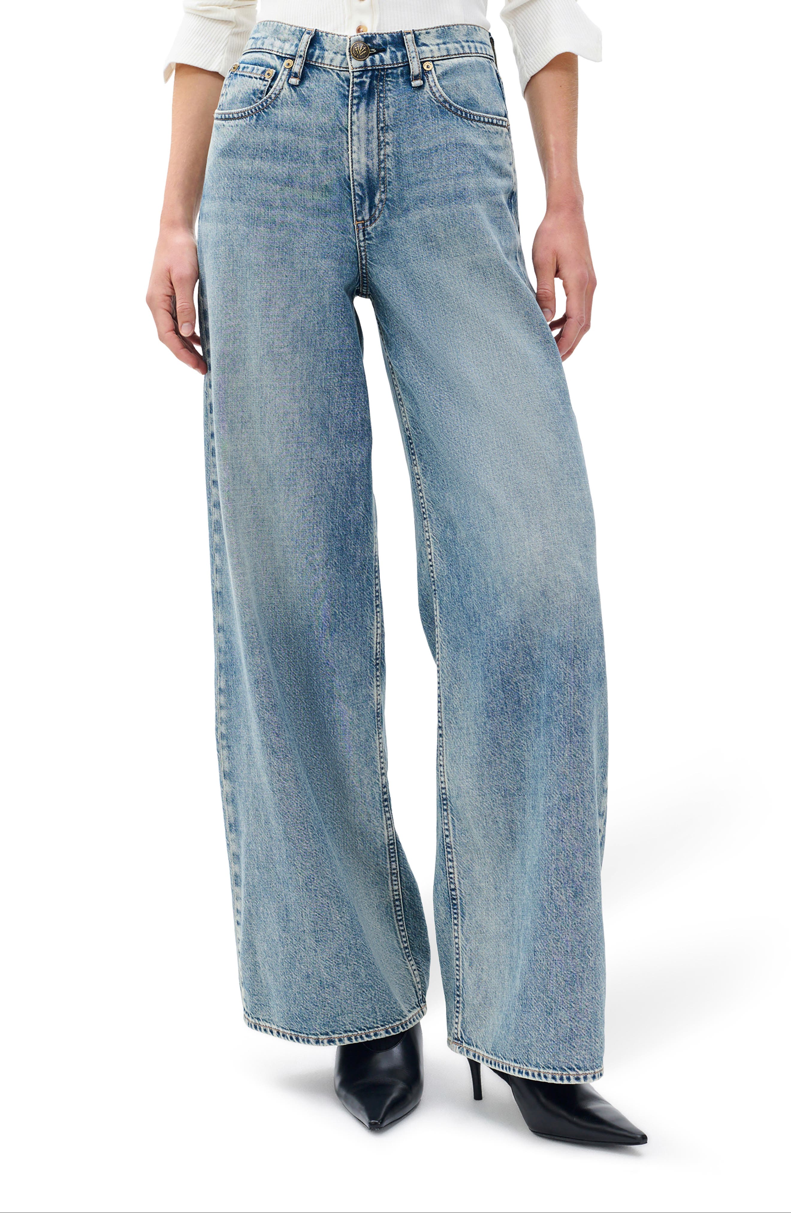 rag & bone Featherweight Sofie High Waist Wide Leg Jeans