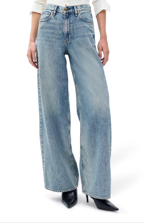 Sofie Wide Leg Cotton Blend Jeans (Theo)
