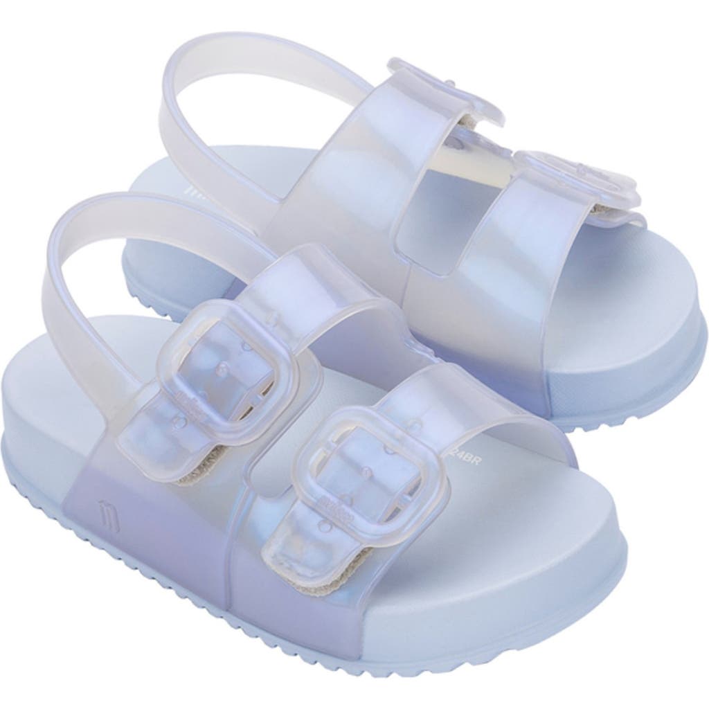 Mini Melissa Kids' Mini Cozy Slingback Sandal In Blue/white