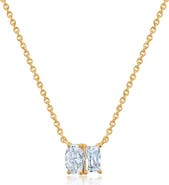 Crislu Oval & Baguette Cubic Zirconia Pendant Necklace