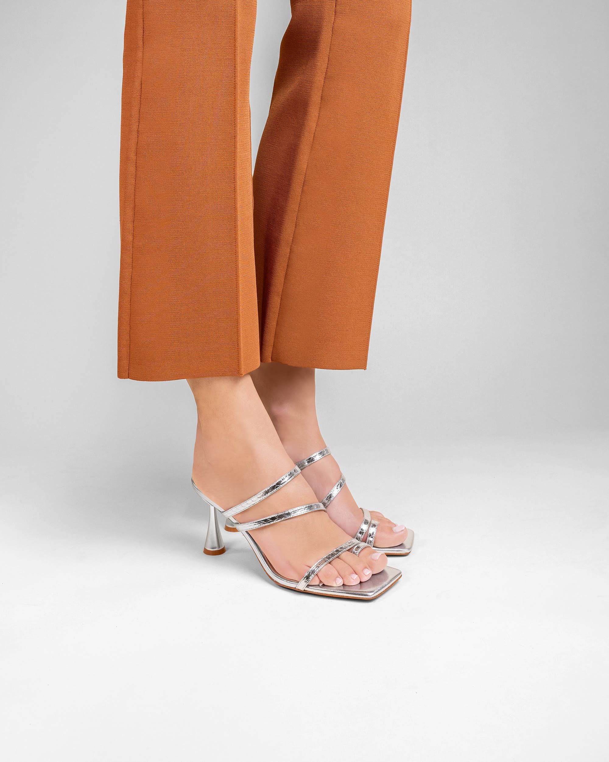 Sorento Square Toe  Leather Sandal, Alternate, color, Silver