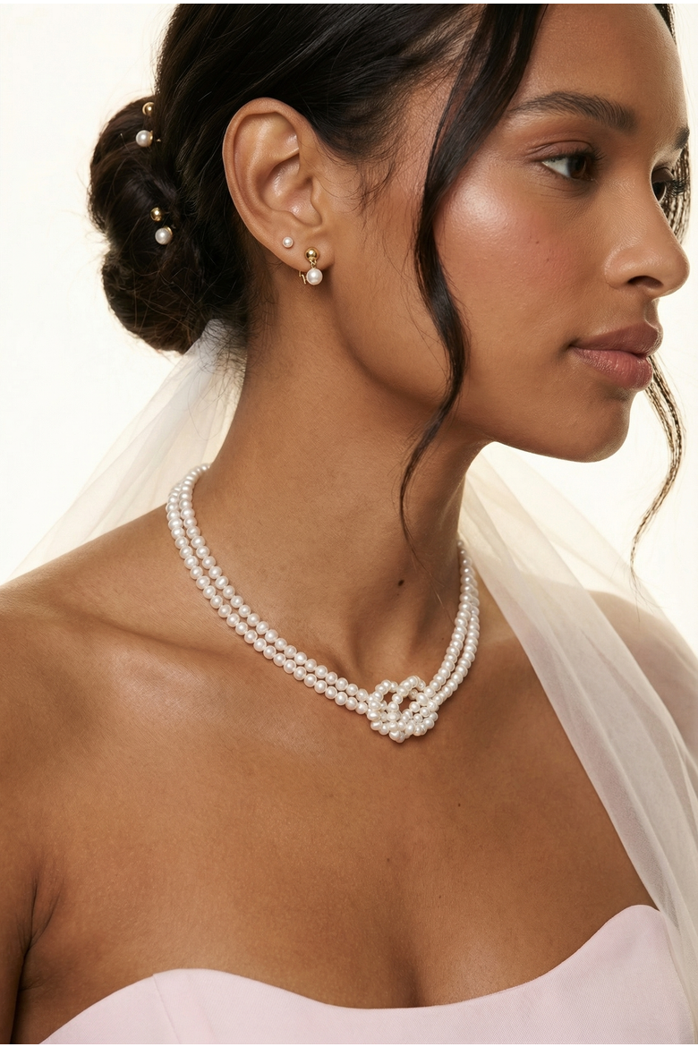 Freshwater Pearl Layered Statement Necklace, Alternate, color, Metallic Gold