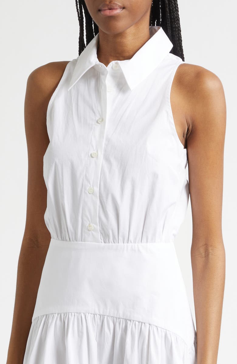 STAUD Romy Sleeveless Maxi Shirtdress, Alternate, color, White