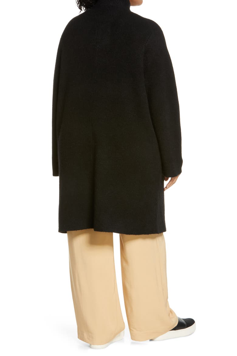 Clean Edge Wool & Alpaca Blend Coat, Alternate, color, BLACK