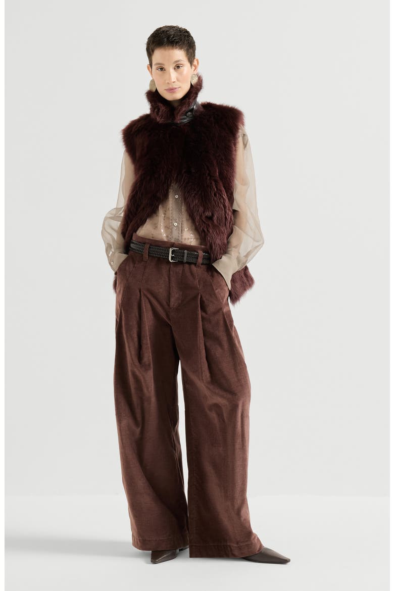 Crispy silk shirt with dazzling windowpane embroidery, Alternate, color, Light Brown