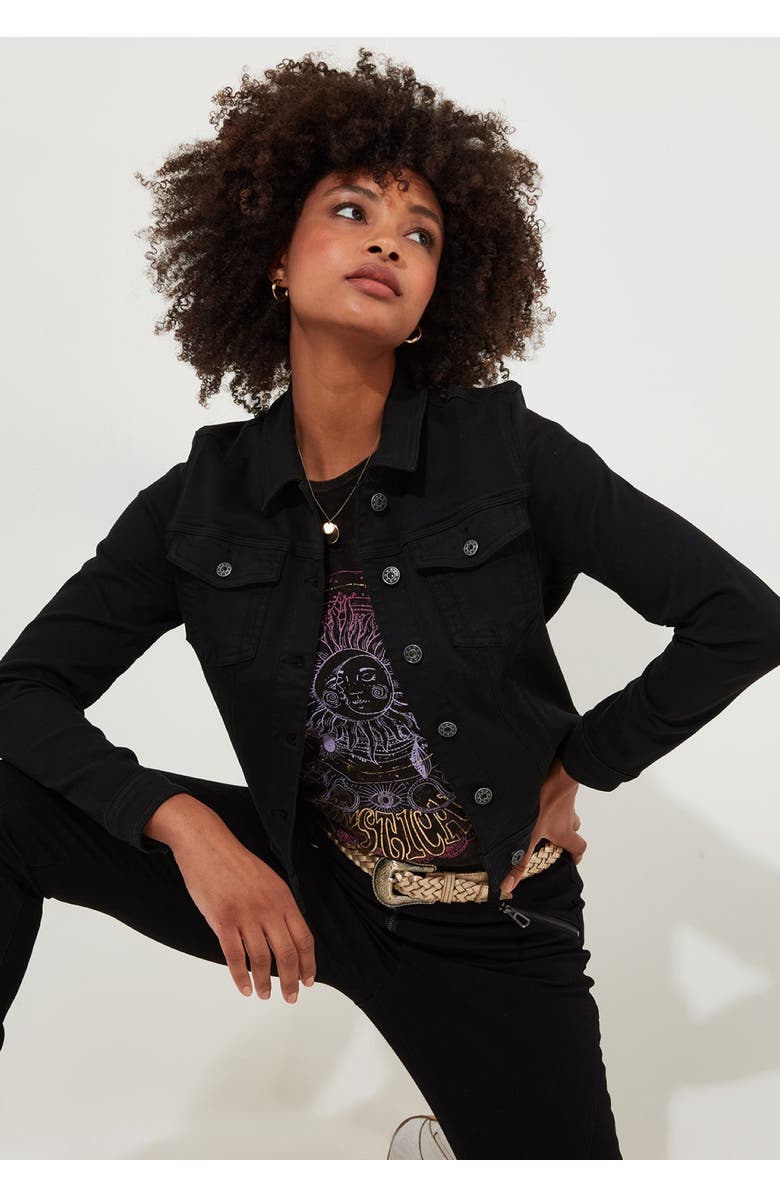 Joe Browns Essential Stretch Denim Jacket, Main, color, Black