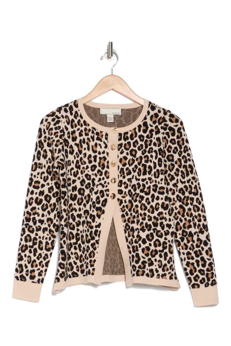 Halsey Tipped Cardigan, Alternate, color, KIERA LEOPARD