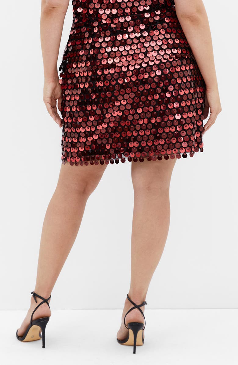 City Chic Disco Paillette Miniskirt, Alternate, color, 
