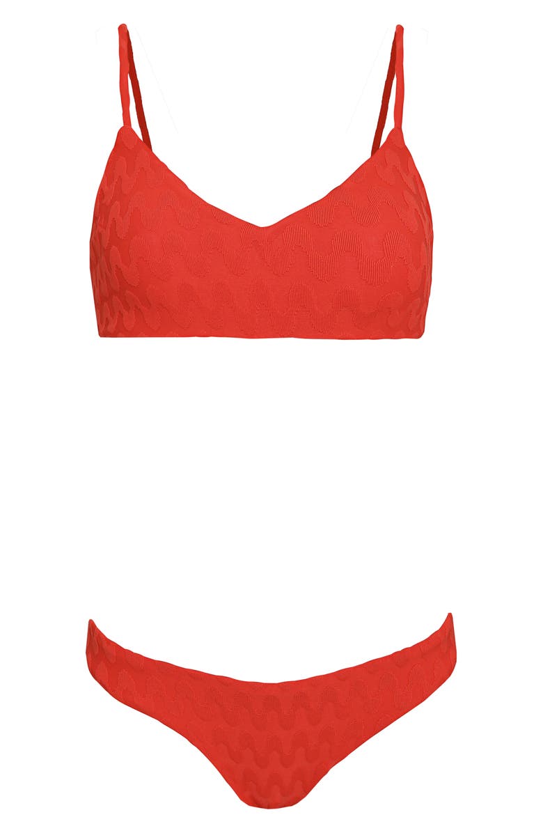 Maaji Apple Red Iconic Reversible Bikini Bottoms, Alternate, color, Red