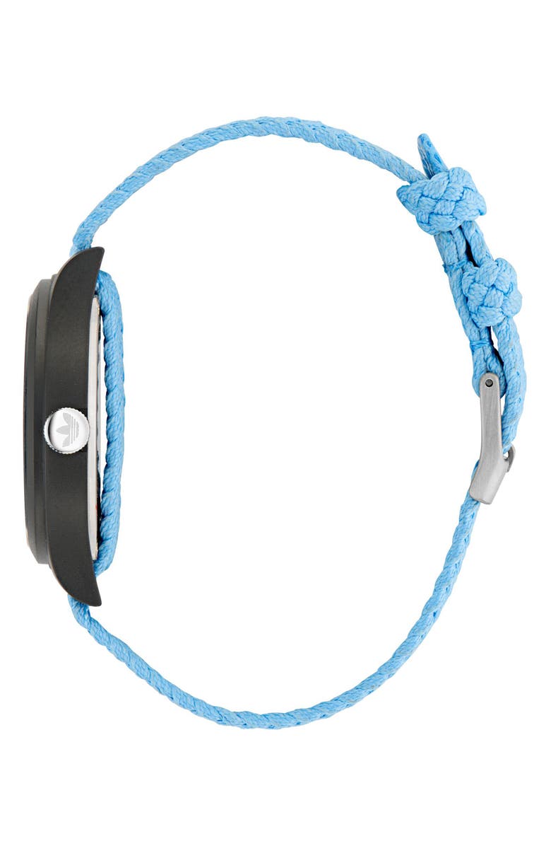 adidas AO Style Blue Basketball Dial Webbing Strap Watch, 39mm, Alternate, color, Blue