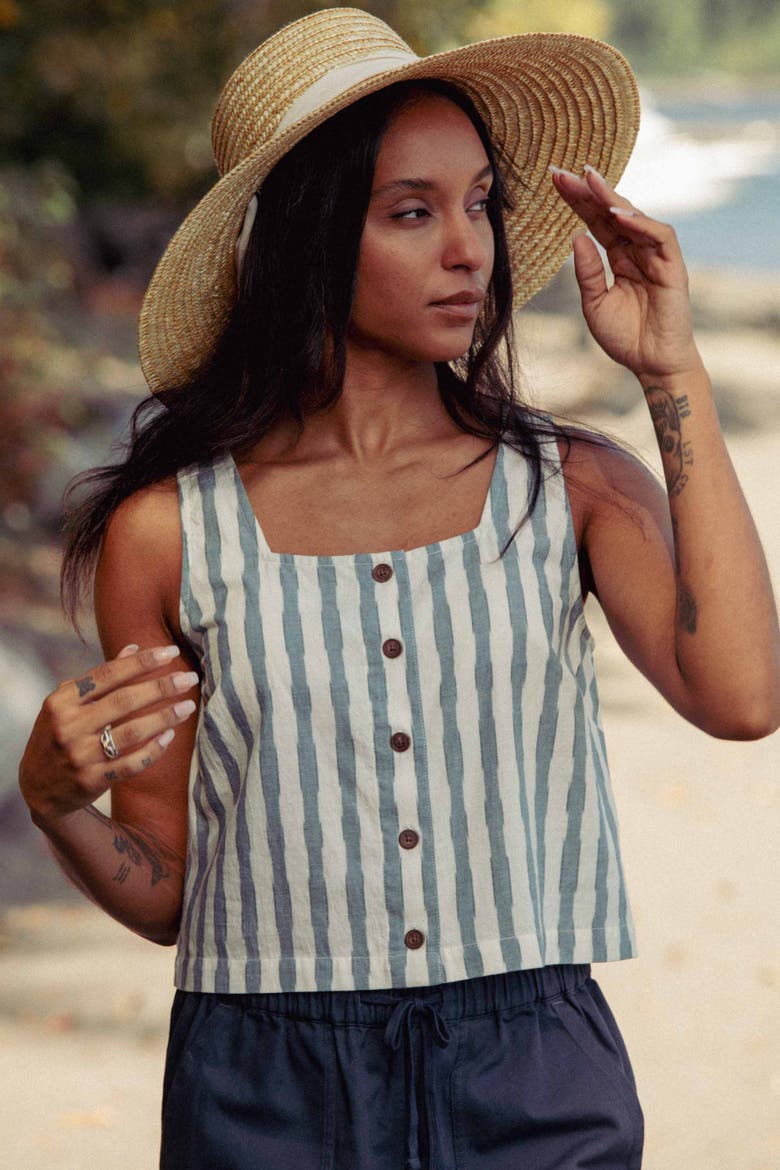 Sadie Tank, Alternate, color, Beach Stripe