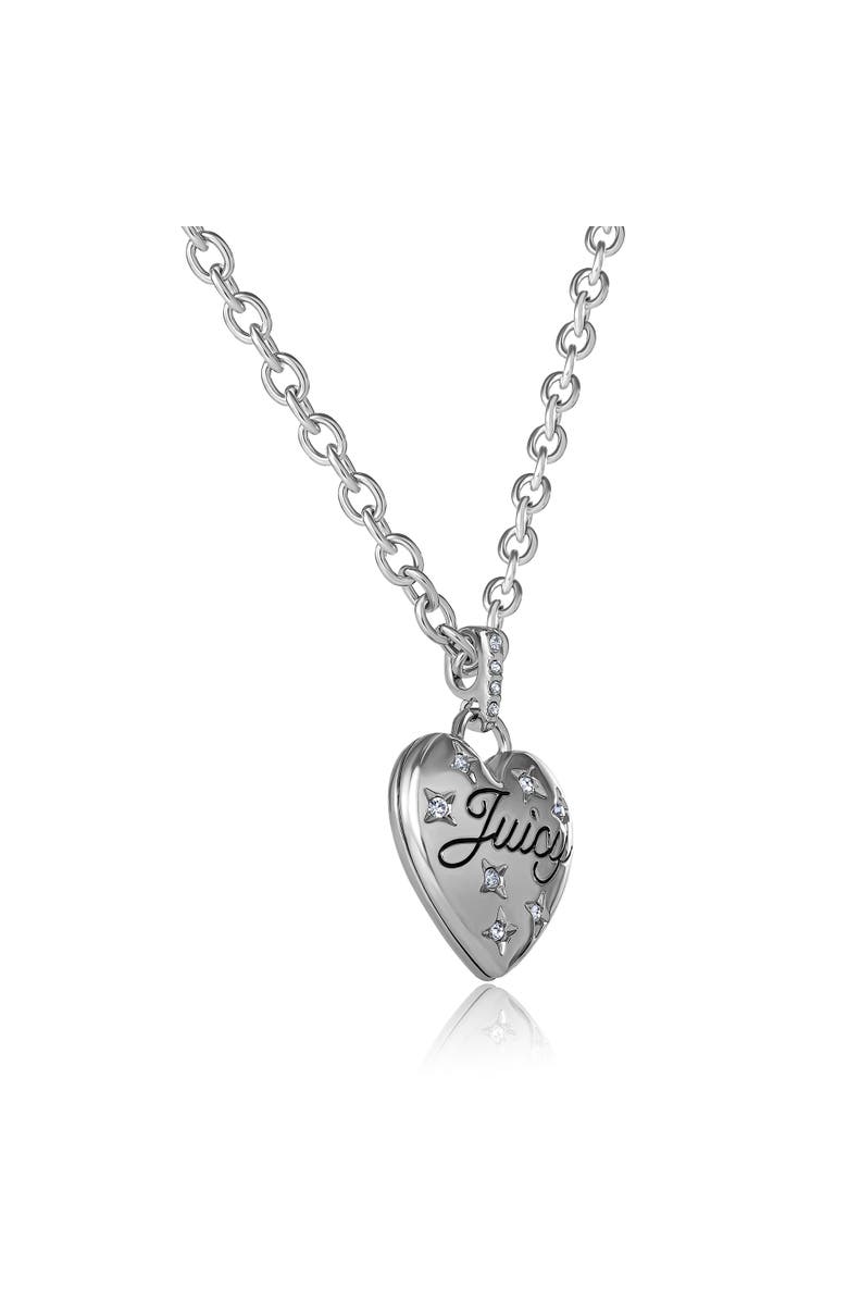 Juicy Couture Silver-Tone Heart Pendant Necklace, Alternate, color, Silver