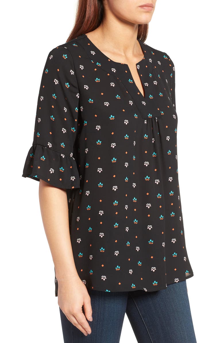 Pleione Ruffle Sleeve Blouse, Alternate, color, 