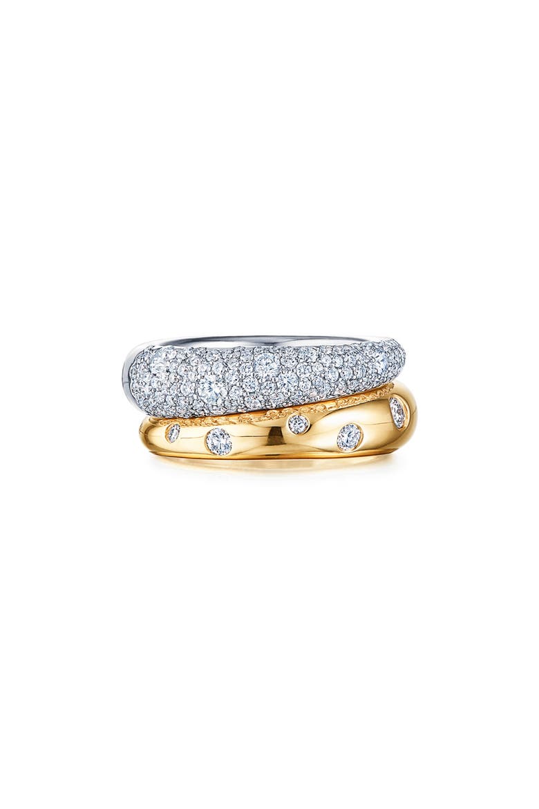 Cobblestone Double Ring, Main, color, WHITE GOLD/ DIAMOND