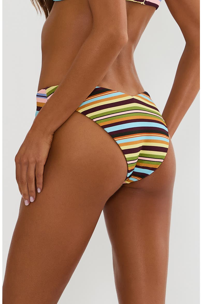 Vanessa High Cut Bikini Bottoms, Alternate, color, PARADISE STRIPE