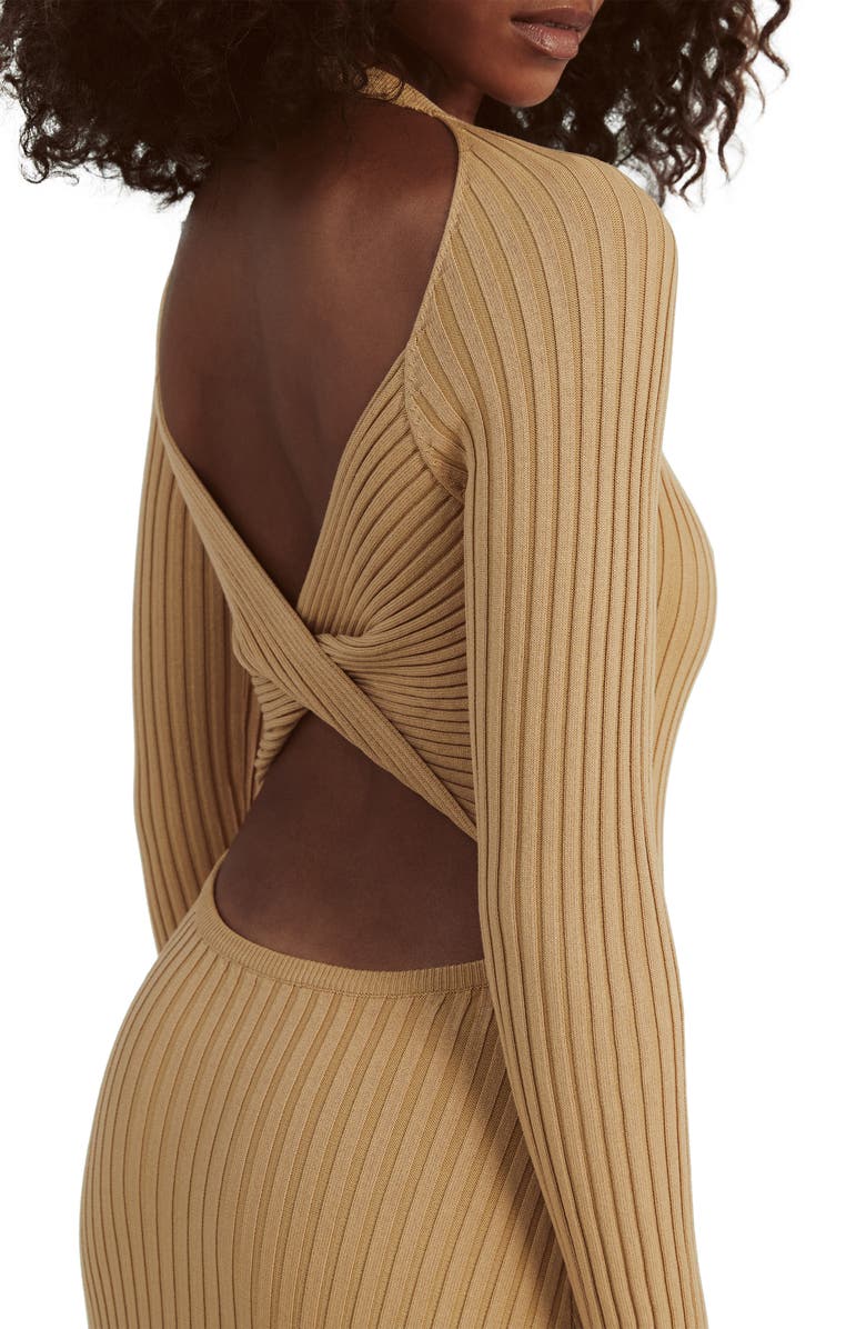 Bardot Amaro Long Sleeve Knit Dress, Alternate, color, Soft Camel